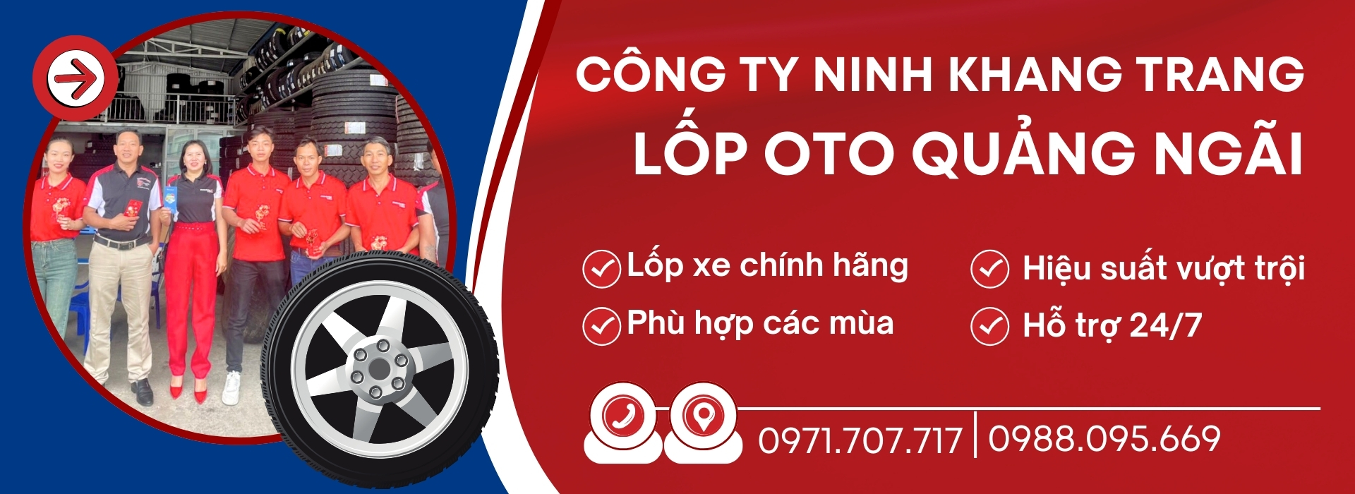 Lốp oto Quảng Ngãi - Công ty Ninh Khang Trang